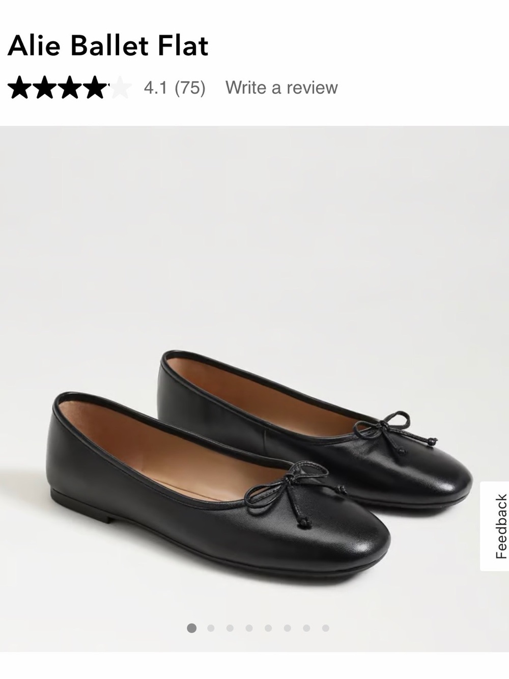 Sam Edelman Black Leather Alie Bow Ballet Flat